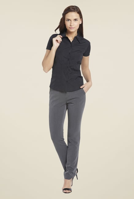 Globus Black Solid Shirt Globus Black Solid Shirt