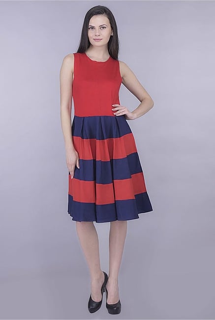 Kaaryah Red Striped Dress Kaaryah Red Striped Dress