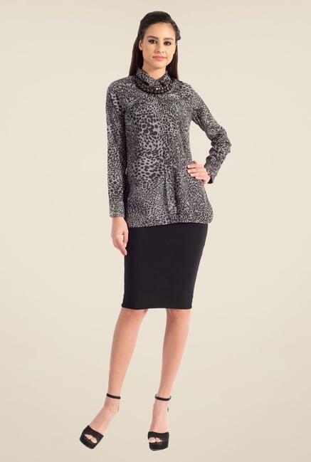 Satya Paul Dark Grey Printed Shirt - Club SP Satya Paul Dark Grey Printed Shirt - Club SP