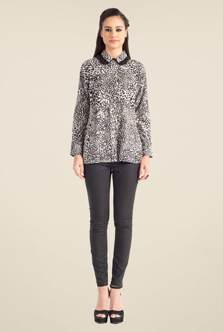 Satya Paul Black Printed Shirt - Club SP Satya Paul Black Printed Shirt - Club SP