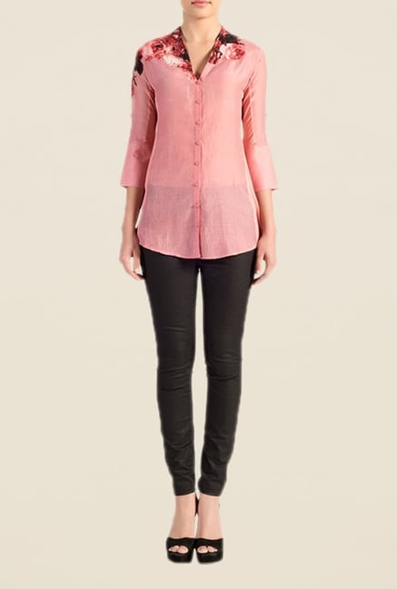 Satya Paul Light Pink Printed Shirt Satya Paul Light Pink Printed Shirt