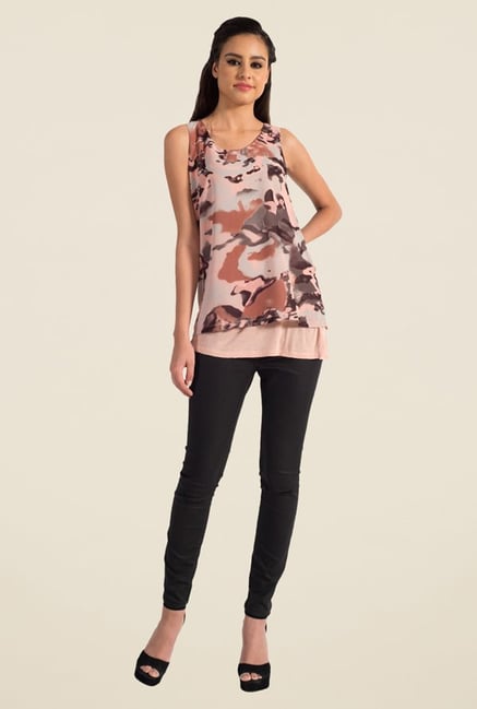 Satya Paul Peach & Grey Top - Club SP Satya Paul Peach & Grey Top - Club SP