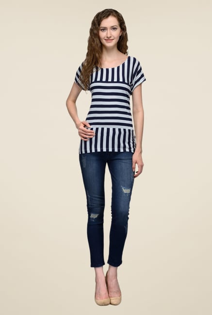 United Colors of Benetton Navy Striped Top United Colors of Benetton Navy Striped Top