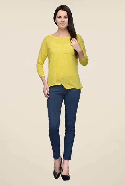 United Colors of Benetton Yellow Solid Top United Colors of Benetton Yellow Solid Top