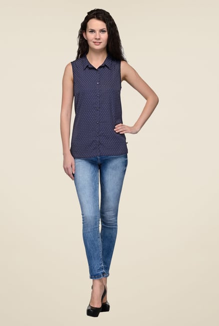 United Colors of Benetton Navy Printed Shirt United Colors of Benetton Navy Printed Shirt
