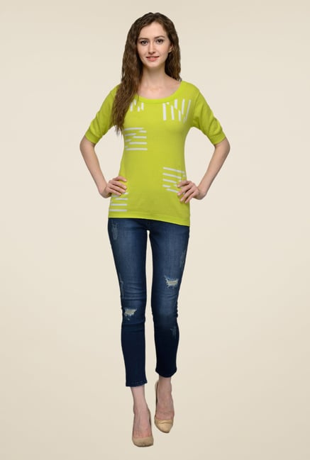 United Colors of Benetton Lime Printed Top United Colors of Benetton Lime Printed Top