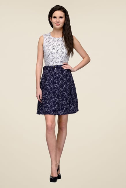 United Colors of Benetton Navy & White Printed Dress United Colors of Benetton Navy & White Printed Dress