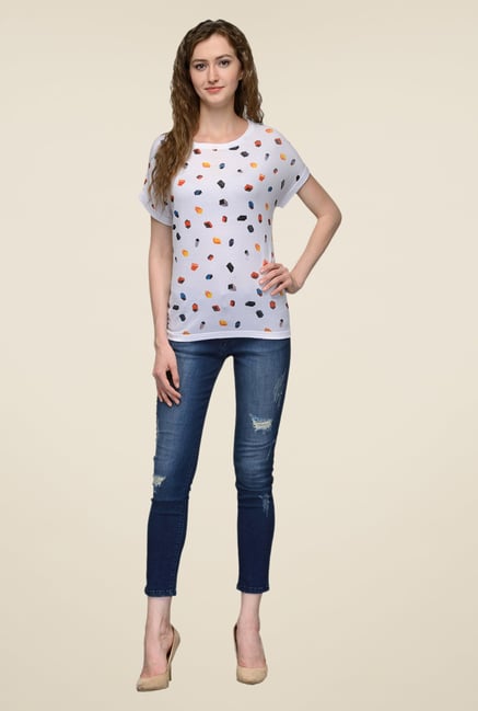 United Colors of Benetton White Printed Top United Colors of Benetton White Printed Top