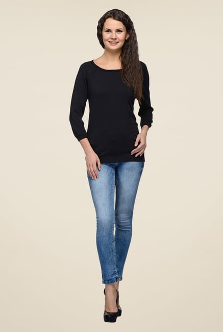 United Colors of Benetton Black Solid Top United Colors of Benetton Black Solid Top