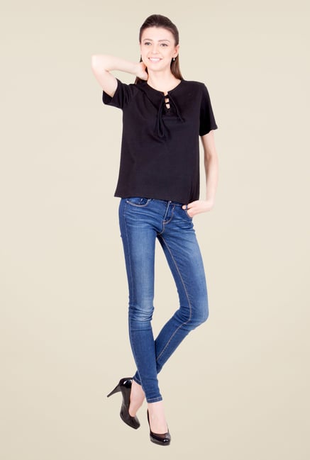 United Colors of Benetton Black Solid Top United Colors of Benetton Black Solid Top