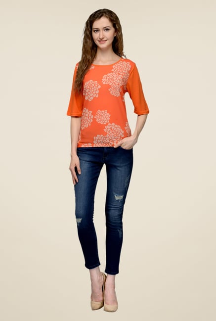 United Colors of Benetton Orange Printed Top United Colors of Benetton Orange Printed Top