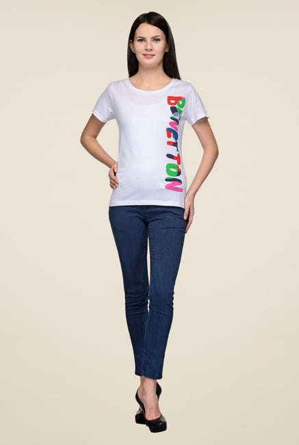 United Colors of Benetton White Printed T-shirt United Colors of Benetton White Printed T-shirt