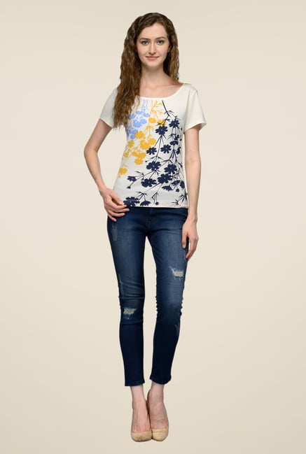 United Colors of Benetton Beige Floral Print T-shirt United Colors of Benetton Beige Floral Print T-shirt