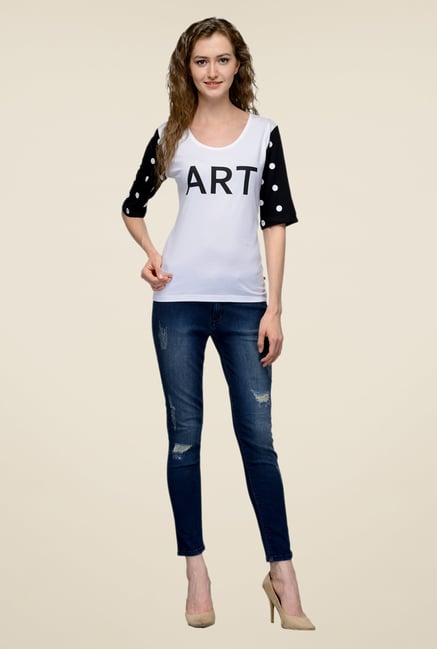 United Colors of Benetton White Printed Top United Colors of Benetton White Printed Top