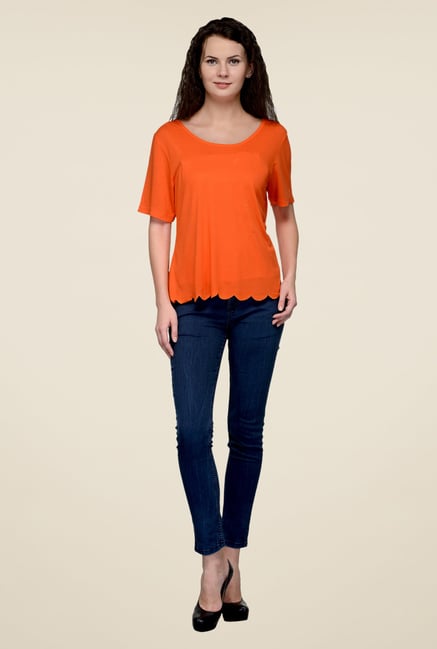 United Colors of Benetton Orange Solid Top United Colors of Benetton Orange Solid Top