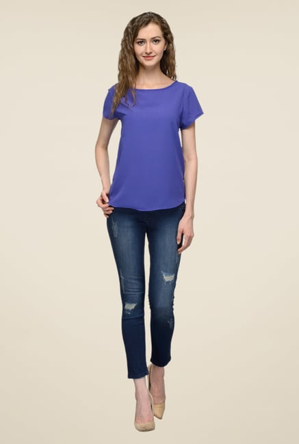 United Colors of Benetton Blue Solid Top United Colors of Benetton Blue Solid Top