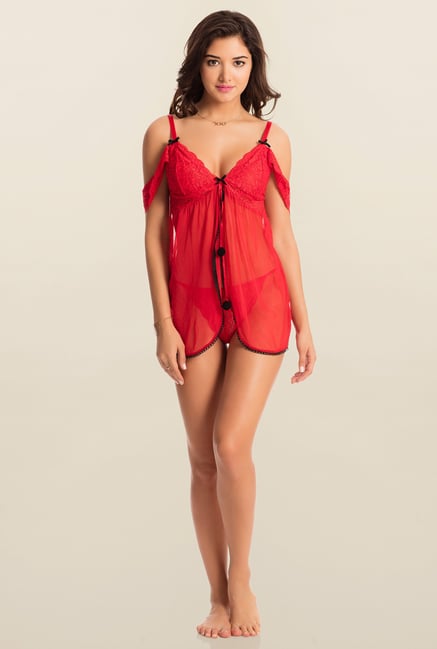 PrettySecrets Red Midnight Spell Flyaway Baby Doll PrettySecrets Red Midnight Spell Flyaway Baby Doll
