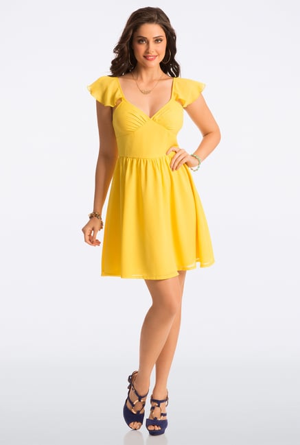 PrettySecrets Blazing Yellow Flared Dress PrettySecrets Blazing Yellow Flared Dress