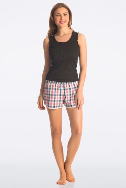 PrettySecrets Multicolor Flirty Checks Shorts PrettySecrets Multicolor Flirty Checks Shorts