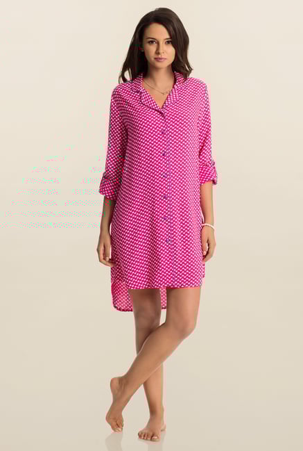 PrettySecrets Pink Snuggle Up Sleepshirt PrettySecrets Pink Snuggle Up Sleepshirt
