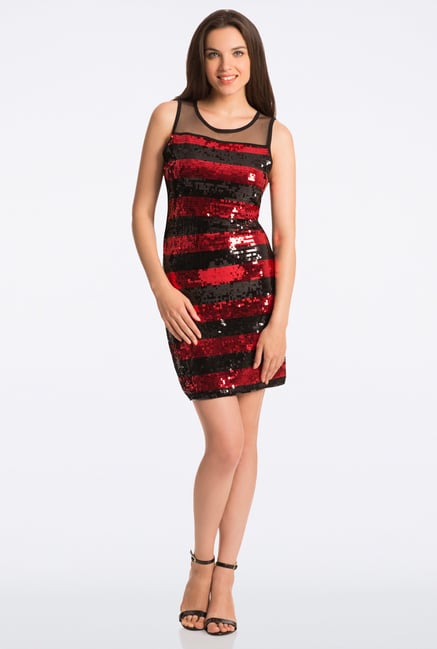 PrettySecrets Black & Red Bling It On Sequin Bodycon Dress PrettySecrets Black & Red Bling It On Sequin Bodycon Dress