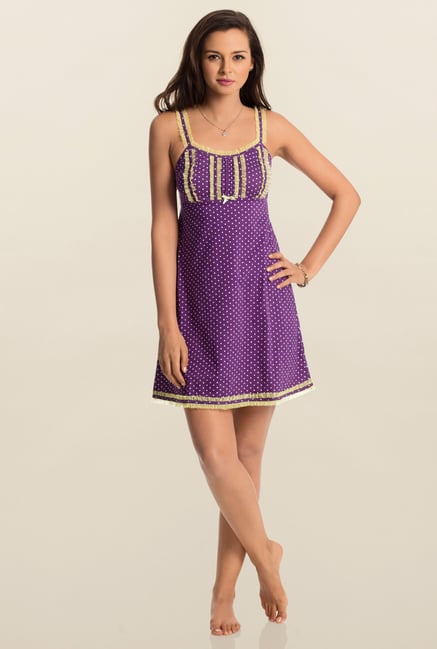 PrettySecrets Purple Polka Dot Play Short Chemise PrettySecrets Purple Polka Dot Play Short Chemise