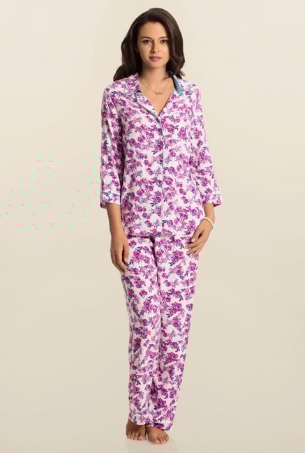 PrettySecrets White Blossom Snuggle Up Top & Pyjama Set PrettySecrets White Blossom Snuggle Up Top & Pyjama Set