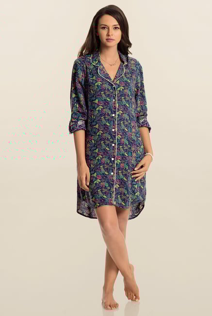 PrettySecrets Navy Midnighter Snuggle Up Sleepshirt PrettySecrets Navy Midnighter Snuggle Up Sleepshirt