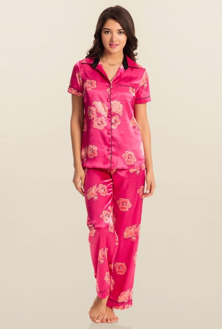 PrettySecrets Pink Floral Midnight Spell Top & Pyjama Set PrettySecrets Pink Floral Midnight Spell Top & Pyjama Set
