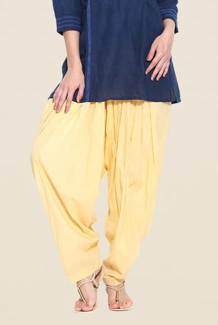 Stylenmart Light Yellow Solid Patiala Pants Stylenmart Light Yellow Solid Patiala Pants