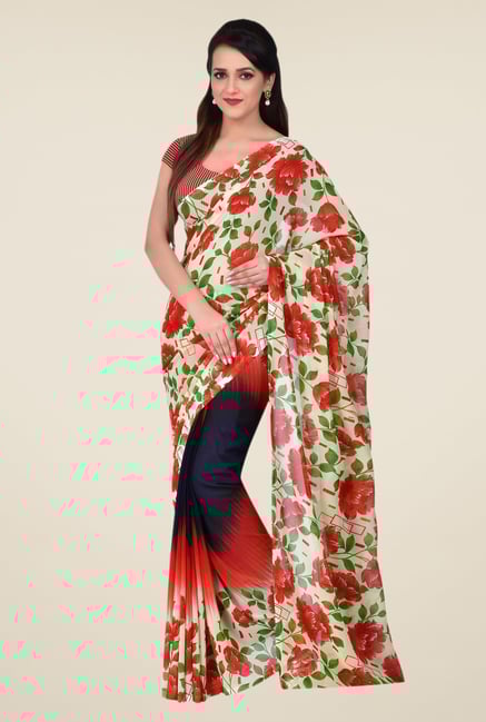 Shonaya Multicolor Dani Georgette Floral Saree Shonaya Multicolor Dani Georgette Floral Saree