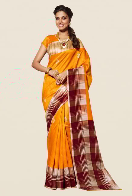 Shonaya Yellow Cotton Silk Saree Shonaya Yellow Cotton Silk Saree