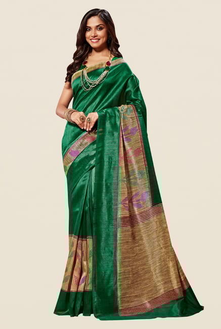 Shonaya Green & Beige Cotton Silk Saree Shonaya Green & Beige Cotton Silk Saree