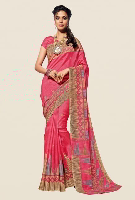 Shonaya Pink & Beige Cotton Silk Saree Shonaya Pink & Beige Cotton Silk Saree