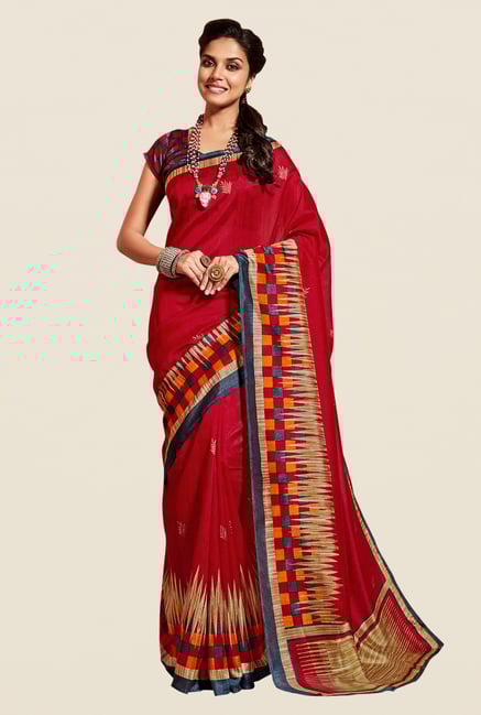 Shonaya Red Cotton Silk Saree Shonaya Red Cotton Silk Saree
