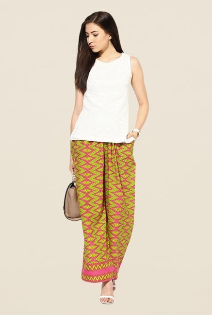 Stylenmart Green Printed Palazzos Stylenmart Green Printed Palazzos