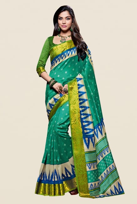 Shonaya Green Kanjivaram Art Silk Saree Shonaya Green Kanjivaram Art Silk Saree