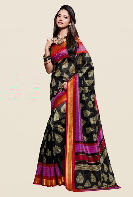 Shonaya Black Kanjivaram Art Silk Saree Shonaya Black Kanjivaram Art Silk Saree