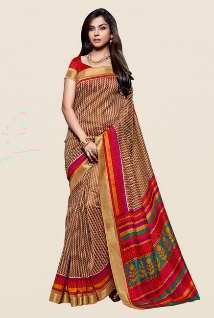 Shonaya Beige Kanjivaram Art Silk Saree Shonaya Beige Kanjivaram Art Silk Saree