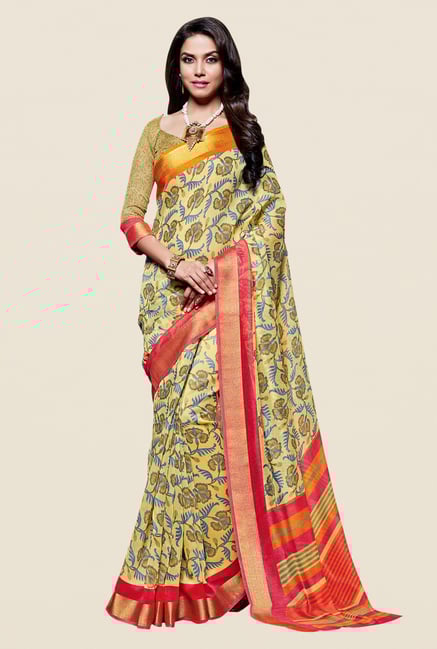 Shonaya Yellow & Pink Kanjivaram Art Silk Saree Shonaya Yellow & Pink Kanjivaram Art Silk Saree