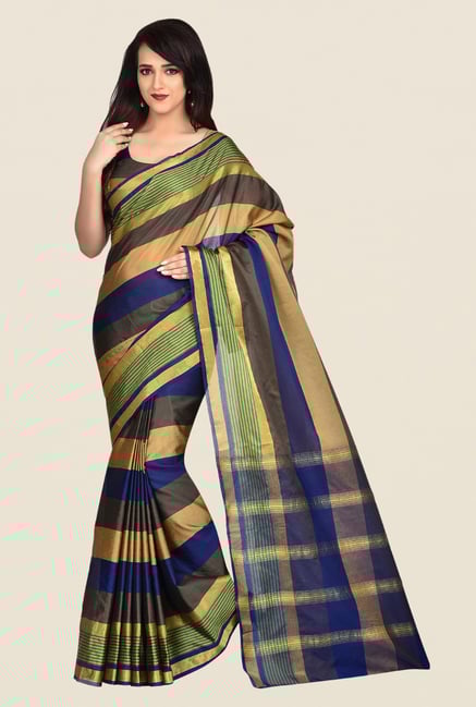 Shonaya Multicolor Banarasi Art Silk Stripes Saree Shonaya Multicolor Banarasi Art Silk Stripes Saree