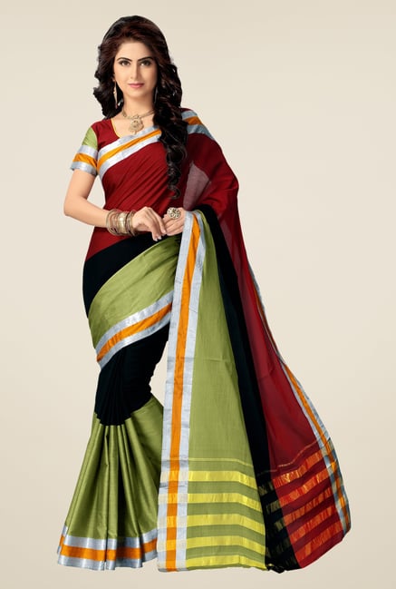 Shonaya Multicolor Cotton Silk Dry Clean Free Size Saree Shonaya Multicolor Cotton Silk Dry Clean Free Size Saree