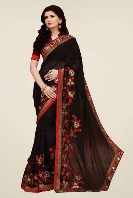 Shonaya Black Georgette Embroidered Saree Shonaya Black Georgette Embroidered Saree