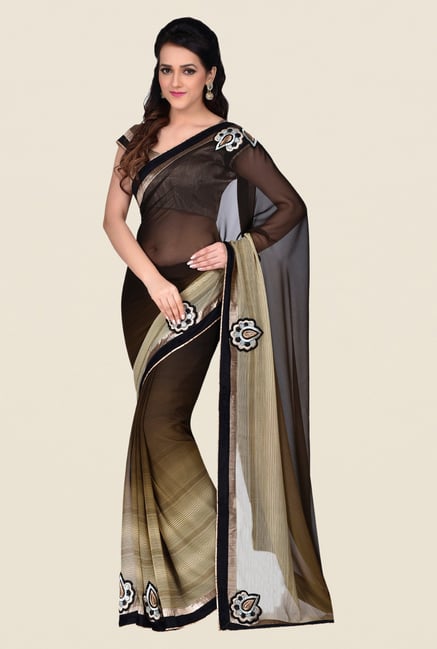 Shonaya Black & Grey Georgette Saree Shonaya Black & Grey Georgette Saree