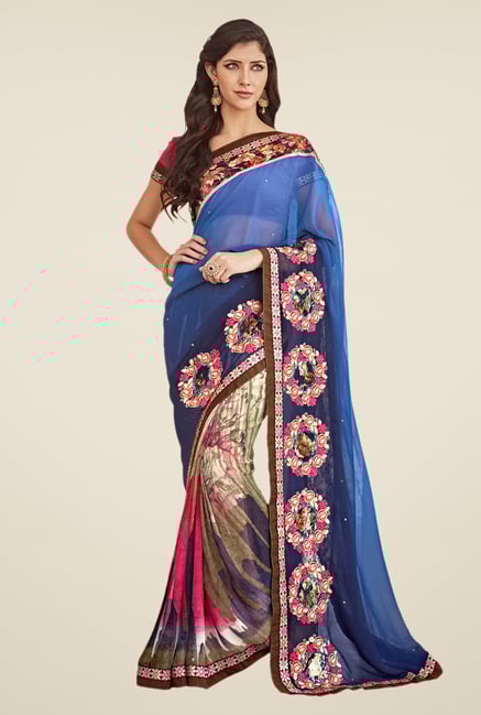 Shonaya Blue Georgette Saree Shonaya Blue Georgette Saree