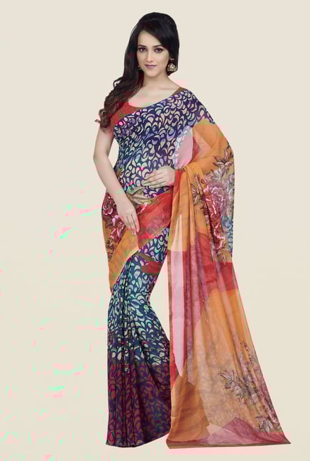 Shonaya Multicolor Dani Georgette Dry Clean Saree Shonaya Multicolor Dani Georgette Dry Clean Saree
