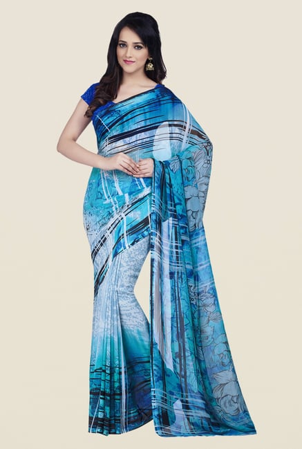 Shonaya Blue Dani Georgette Saree Shonaya Blue Dani Georgette Saree