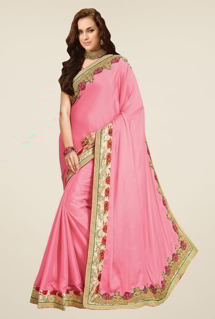 Shonaya Pink Chiffon Saree Shonaya Pink Chiffon Saree