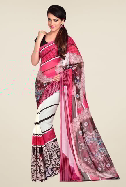 Shonaya Multicolor Dani Georgette Free Size Printed Saree Shonaya Multicolor Dani Georgette Free Size Printed Saree