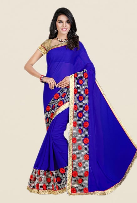 Shonaya Blue Georgette & Net Saree Shonaya Blue Georgette & Net Saree